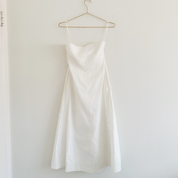 Quiet luxury 90s minimal strapless midi dress ALC - Picture 3 of 5